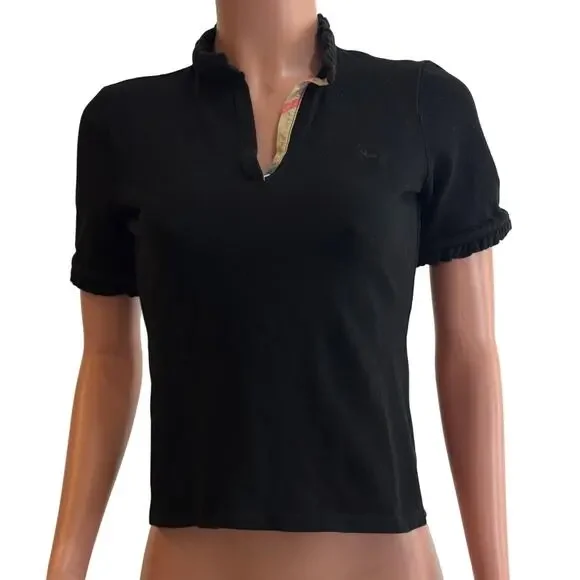 Burberry | Tops | Burberry London Polo Shirt Womens M Black